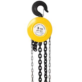 Chain Hoist 6600lbs 3T Capacity 10ft WIth 2 Heavy Duty Hooks,Manual Chain Hoist Steel Construction,Yellow (Option: Yellow)