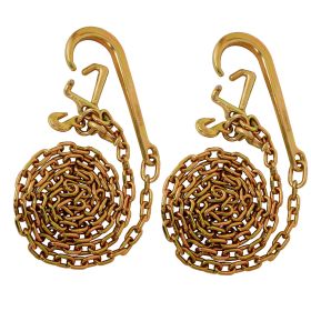 Grade S Transport Tow Chain J Hook Long Shank WR T J Grab Hook Yellow Zinc  Safe Working Load 2pcs (Option: Gold)